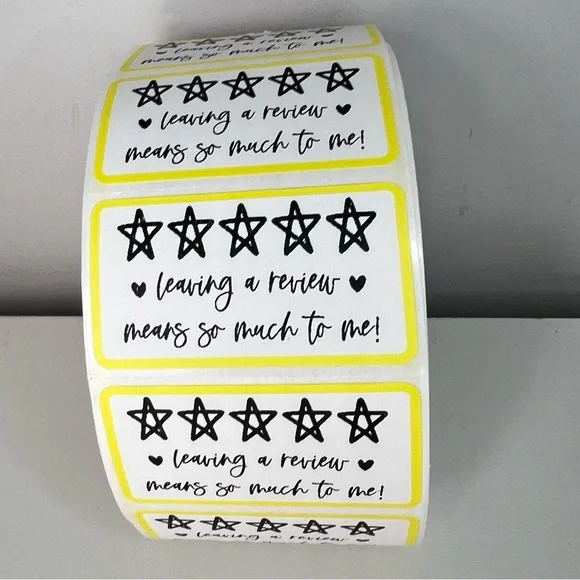 Leave a review stickers | 100 Thank you stickers  Packaging Supplies NEW - Picture 8 of 12